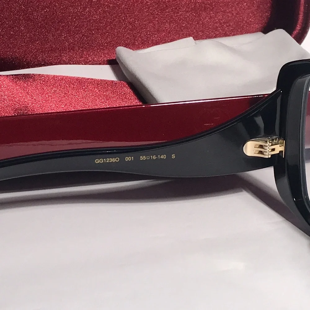 New Authentic Gucci GG1236o Black Women's Glasses - Picture 10 of 13